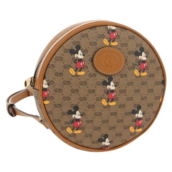 GUCCI Micro GG Supreme Disney Chain Mini Backpack PVC Beige 603730 Auth am9593M